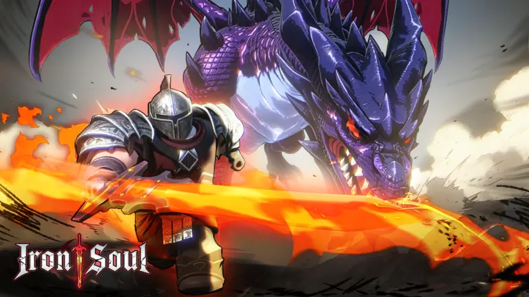 Official Iron Soul Dungeon Roblox promotional combat artwork for a guide about testing one build change, not a gameplay measurement screenshot